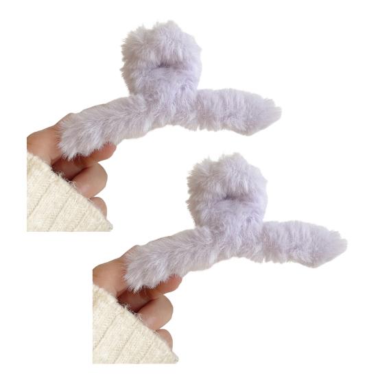 Hair Claw Plush Decor Strong Grip Back Head Hair Clip Women Large Shower Hair Clamp Hair Styling Tool