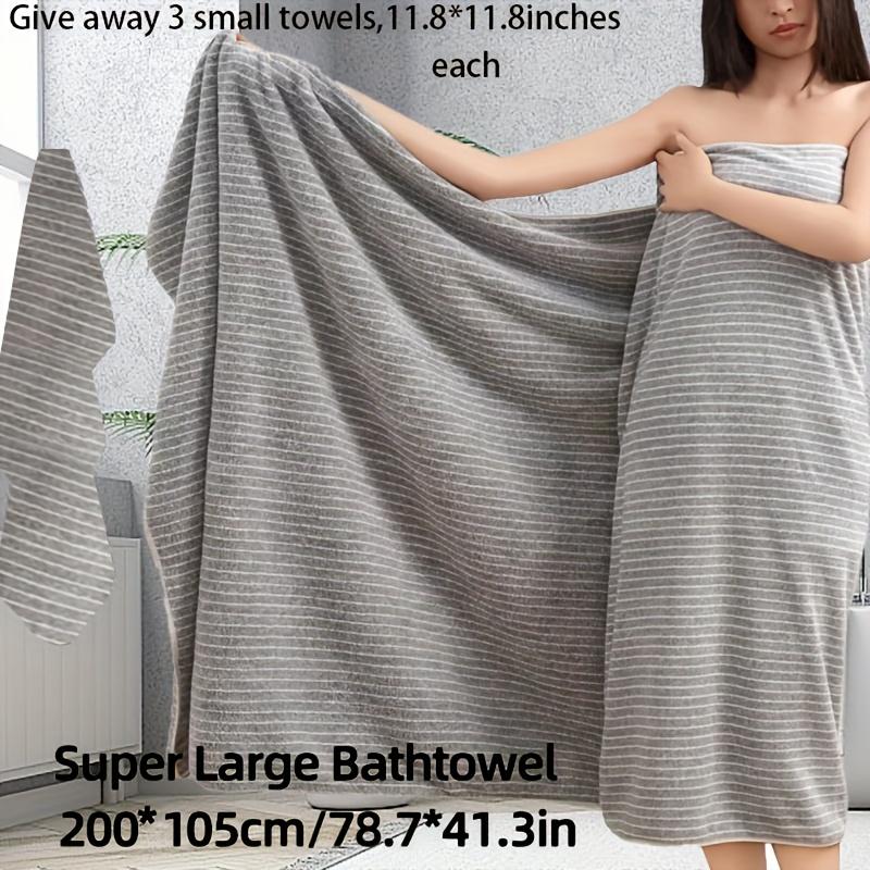 Extra Large Star Striped Towel Set,Strong Absorbency Coral Fiber,Quick-Dry,Non-Shedding,Durable-Perfect for Home,Beach,Outdoor