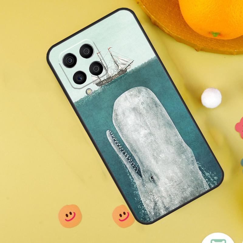 Cartoon Whale For Samsung Galaxy M11 M12 M13 M14 M15 M34 M54 M55 M33 M53 M31 M51 M30s M32 M52 M20 Case