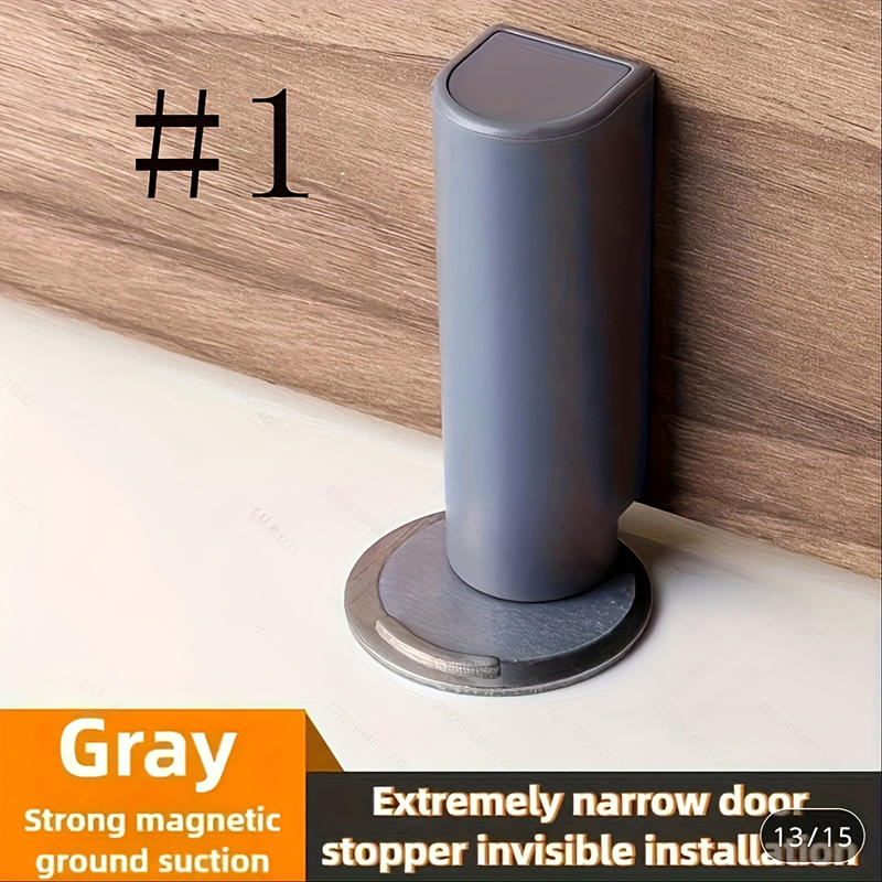 Magnetic Door Stopper Suction Door Holder 75*24mm Stainless Steel For Home Office Cabinet Improvement Home Decoration Accessories Black Grey White