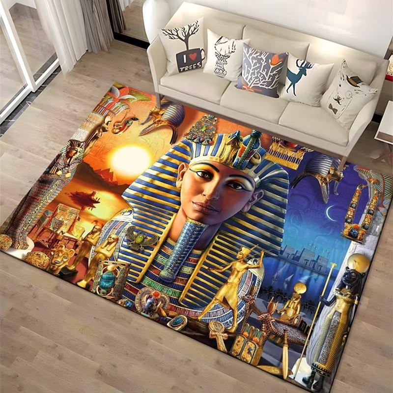 Retro Ancient Egypt Pattern Rug Carpet For Living Room Non Slip Parlour Sofa Large Area Rug Bedroom Kid Play Room Floor Mat Gift