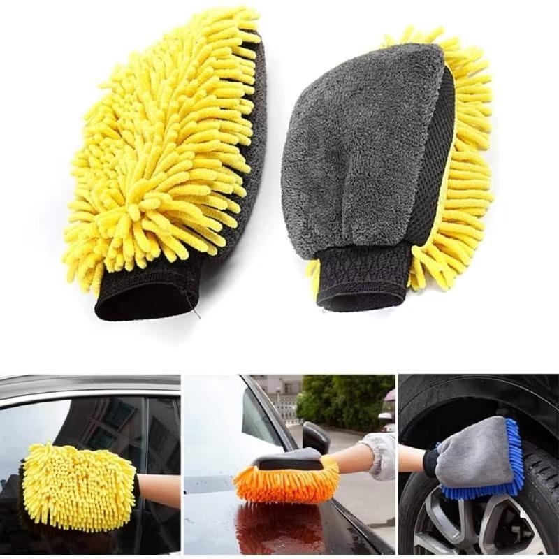 Dual-Sided Car Wash Mitts Car Microfiber Chenille Gloves Thick Cleaning Mitt Scratch-Free Auto Double-Faced Glove for Clean Cars