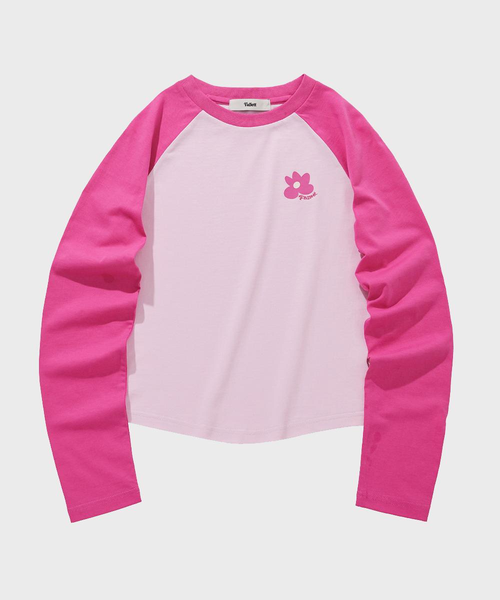 Pallet Flower Logo Raglan Long Sleeve Pink Pink/S