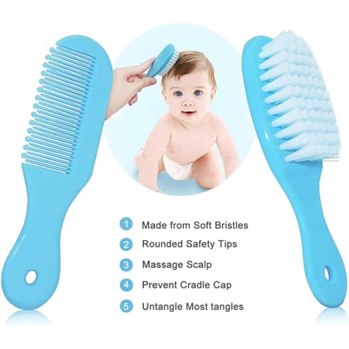 Qunlions Life Baby Grooming Kit, Infant Safety Care Set with Hairbrush, Comb, Nail Clipper, and Nasal Aspirator, Essentials for Newborn Girls and Boys