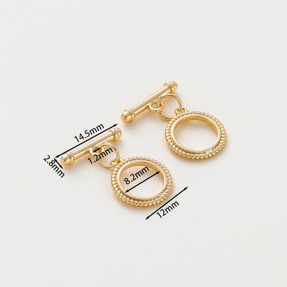4 Sets 14K18K Gold Color Plated Brass O Toggle Clasps Connector For Diy Bracelet Necklace Jewelry Making Findings Accessories