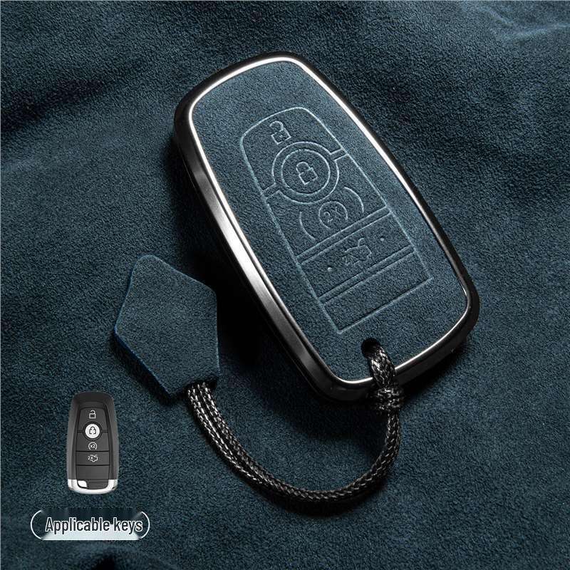 Luxury Suede Key Covers for Ford Explorer ST, Escape, Edge, 4WD, Mondeo, and EVOS