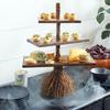 3 Tier Halloween Wood Cake Stand Anti-deformation Witch Broom Table Table Snack Tray  Cake Stand
