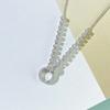 Faux Diamond Necklace Universal Pendant Clasp High Carbon Imported Light Luxury Collar Chain Jewelry For Women