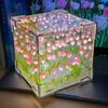 DIY Flower Sea 3D Cloud Tulip LED Night Light Mirror Table Lamps Bedroom Ornaments Decoration Mirror Table Lamps Bedside Gift