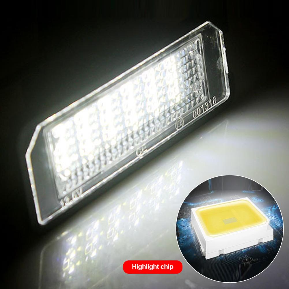 For VW Passat B6 CC Eos Golf 4 5 6 7 MK7 Polo Superb Seat Leon Altea 1/2PCS Car Rear LED License Number Plate Light Lamp CANbus License Plate Lights