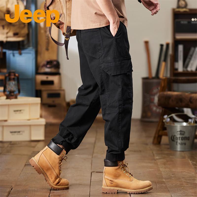 Jeep Men's Loose Straight Cargo Pants