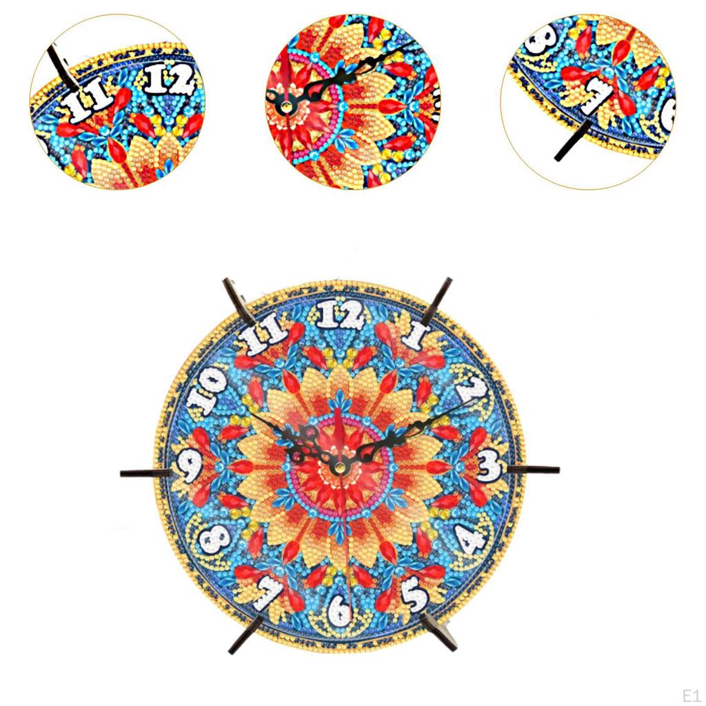 5D Diamond Craft Clock Desk Special Shape Full Drill Decorative DIY for