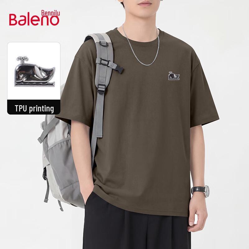 Baleno Unisex Whale Print Short Sleeve T-Shirt L