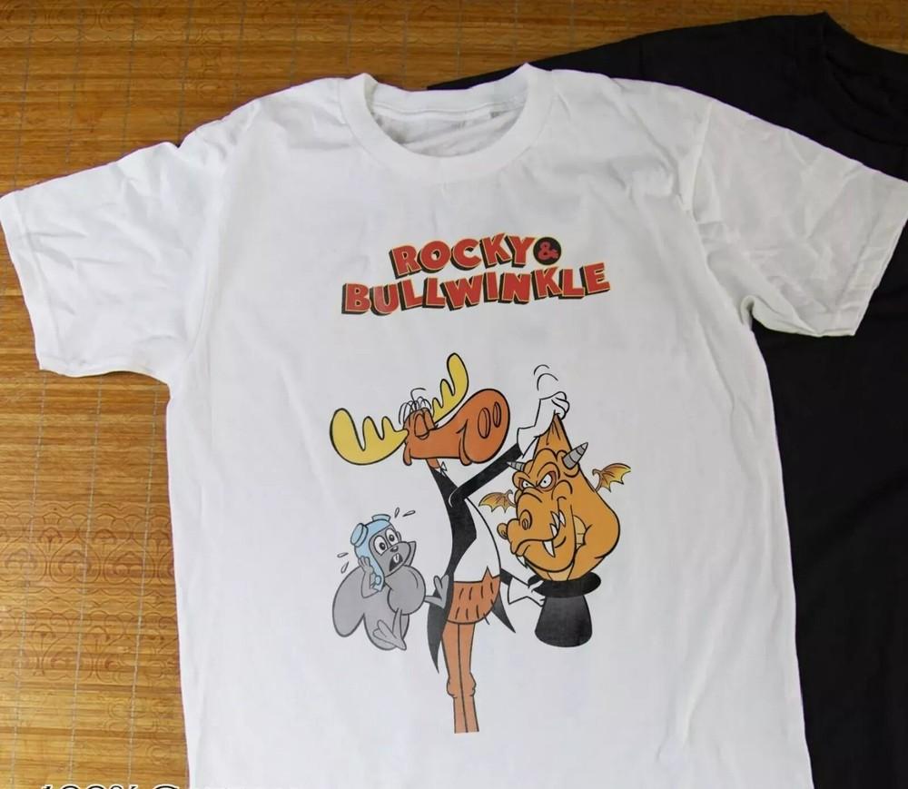 The Rocky and Bullwinkle and Friends White T Shirt Funny NI1043 Unisex T-Shirt S