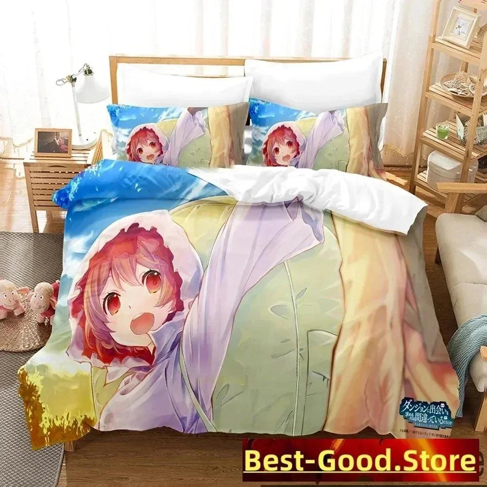3D-print Danmachi Anime Hestia Sängkläder Set Tryckt Sängkläder Set Med Örngott Säng Påslakan Mjuk Queen King Size Sängkläder Hem