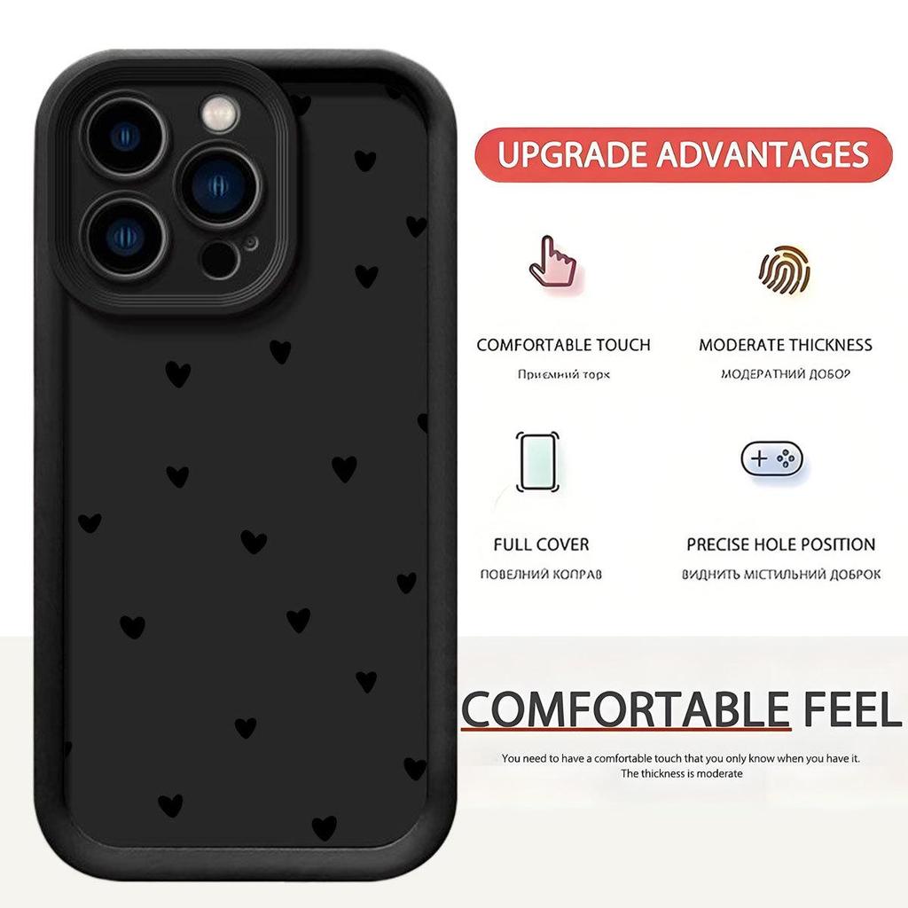 Black Grooved Heart Staircase Case for iPhone Pro Max (14/15/16/17)