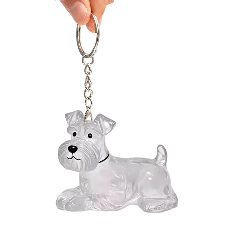 Clear Cat Hair Collection Capsule Keychain Kawaii Memorial Pet Cat Dog Hair Container Bag Charms Pendant For Pet Lovers