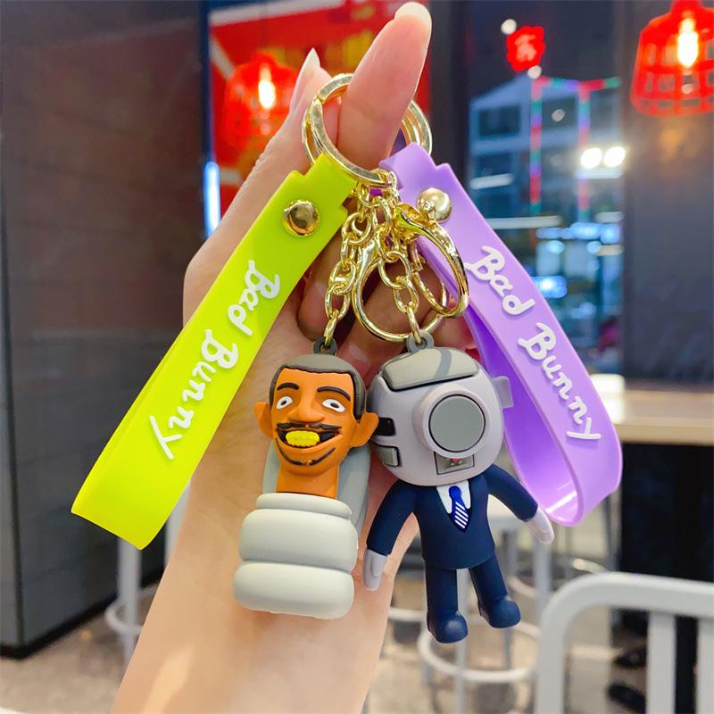 Toilet Person, Monitor Person, Three-dimensional Doll, Cartoon Car Keychain, Night Stall, Gift Pendant.