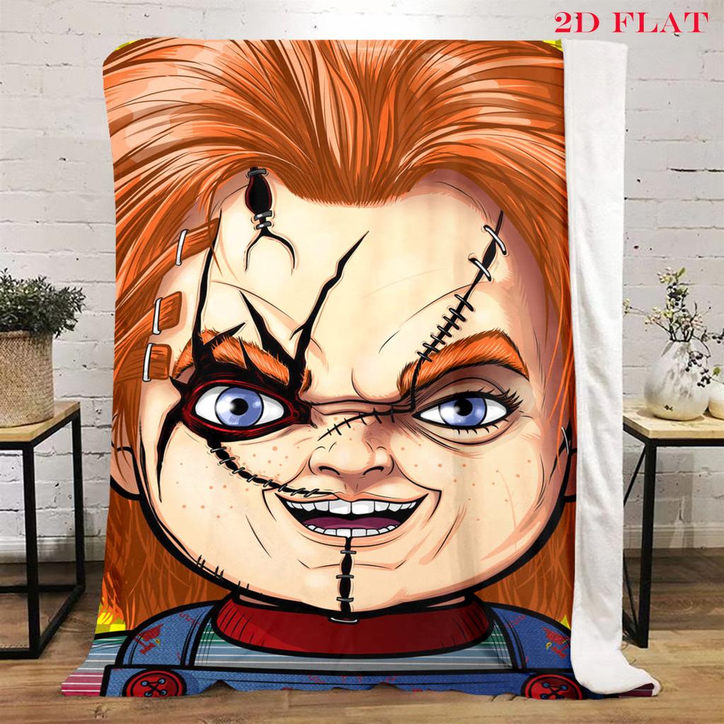 Chucky's Deadly Charm blanket Camping trip Soft and comfortable bedroom Machine washable Christmas gifts