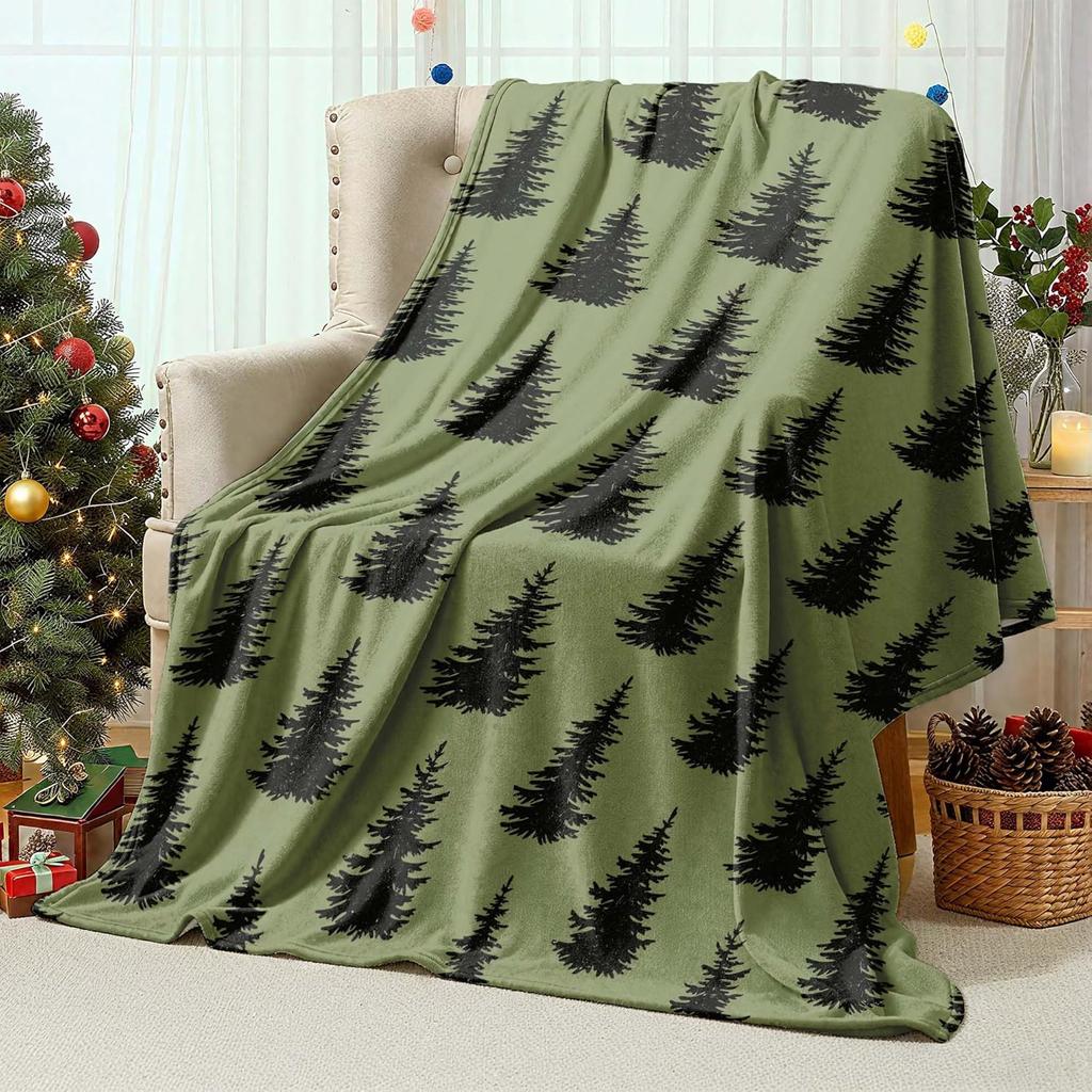 Christmas Throw Blanket Red and Black Buffalo Plaid Deer Design Fuzzy Blanket Cozy Soft Warm Flannel Xmas Blankets for Couch