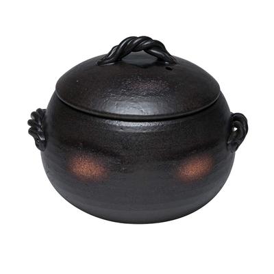 Banko-Reiskocher, 3 Tassen Kapazität, schwarze Glasur, 27-901