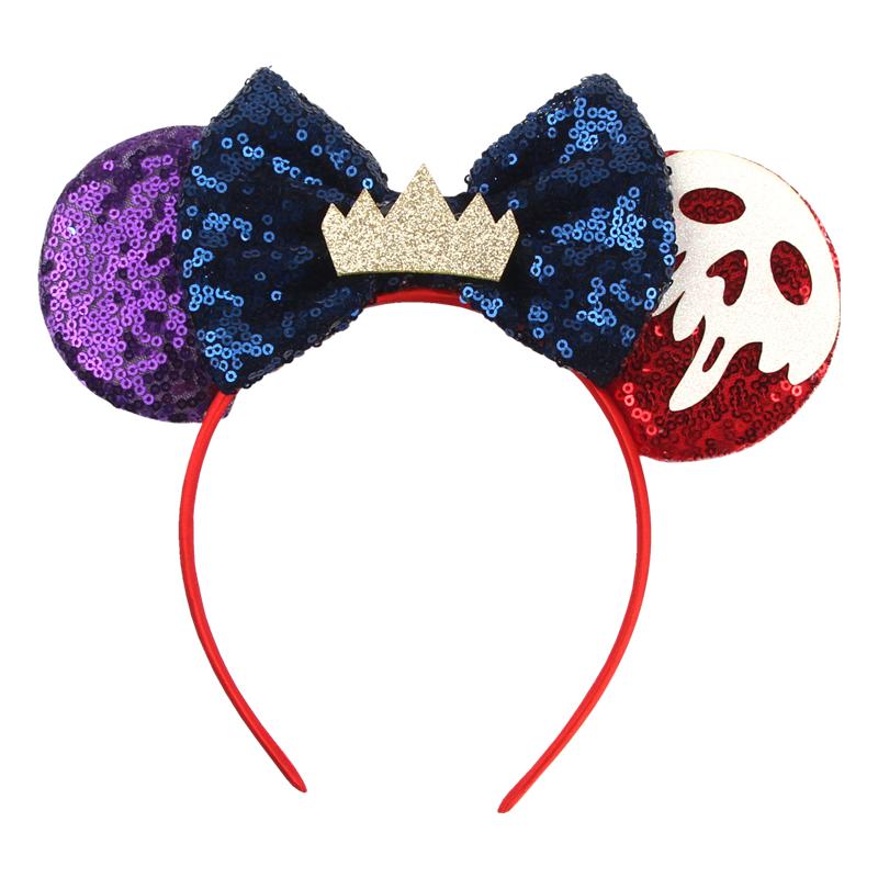 Halloween Mouse Ears Headband Sequins Bow Hairband For Women Featival Party DIY Hair Accessories Boutique
