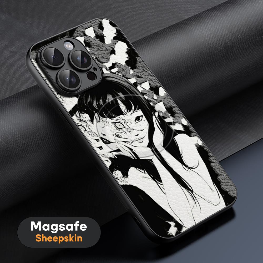 Thriller Cool Tomie Junji Anime Phone Case For iPhone 17 16 15 14 13 12 11 Plus Pro Max  High-end Luxury Magsafe Sheepskin