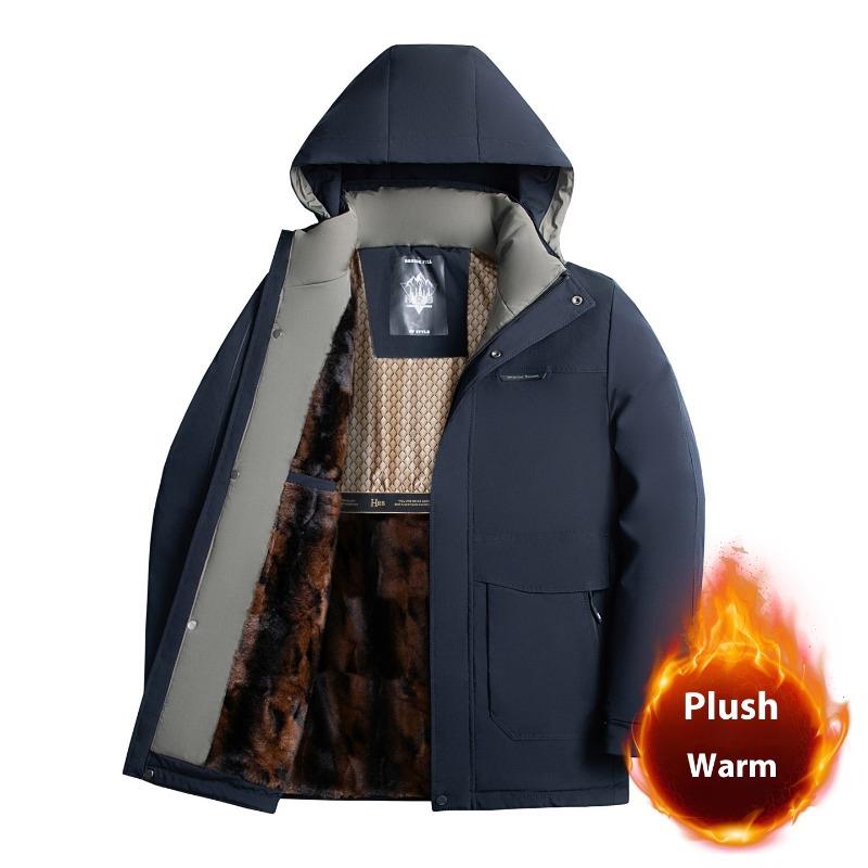 Cozy Up Men's Parka Winter Coats Warm Puffer Jacket with Removable Fur Hood