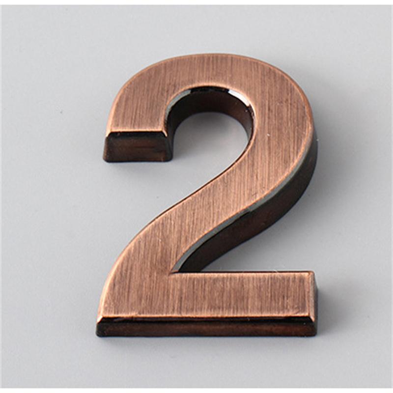 Spot Supply Numbering Digital 5cm Bronze Stereo Word Door Head Hotel House Digital Label