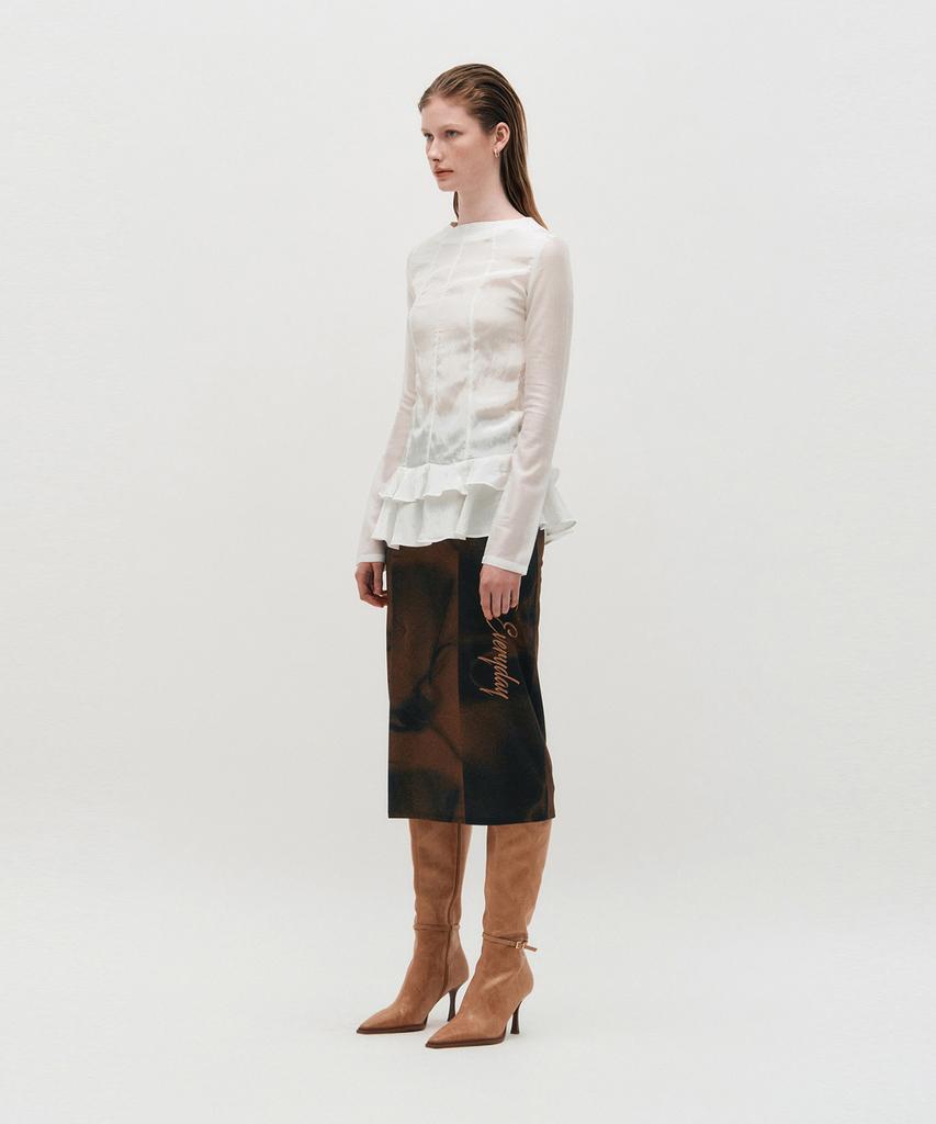 Kimjisu Glossy Frill Top _ White