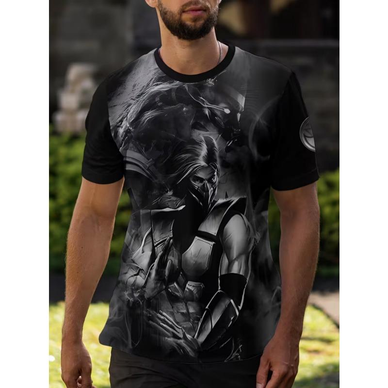 Men's Fashion 3D Printed Men's T-Shirt Round Neck Short Sleeve Trendy Street Wear