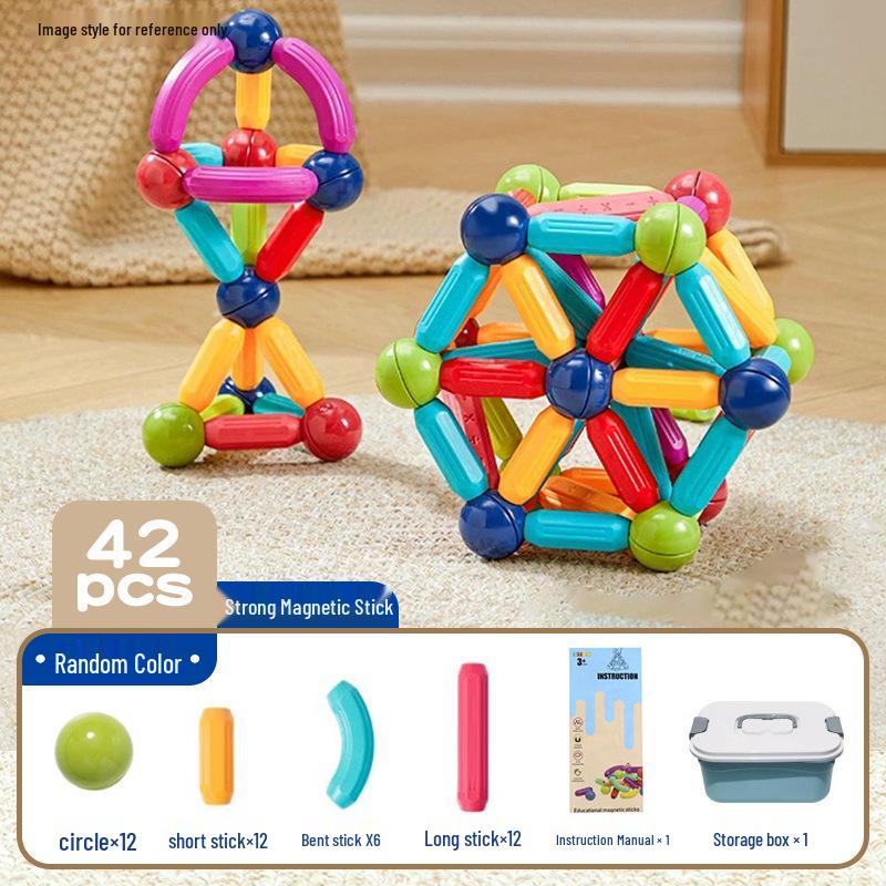3D Magnetic Building Blocks: Educational Puzzle Toy for Boys & Girls Ages 1-3