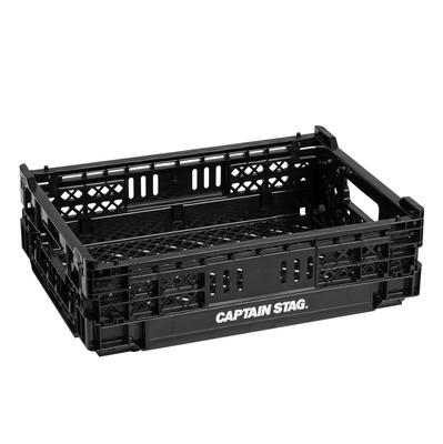 (CAPTAIN STAG) Oricon Folding Container FD Mesh Container M Size Capacity 11L Made In Japan Black UY-7079