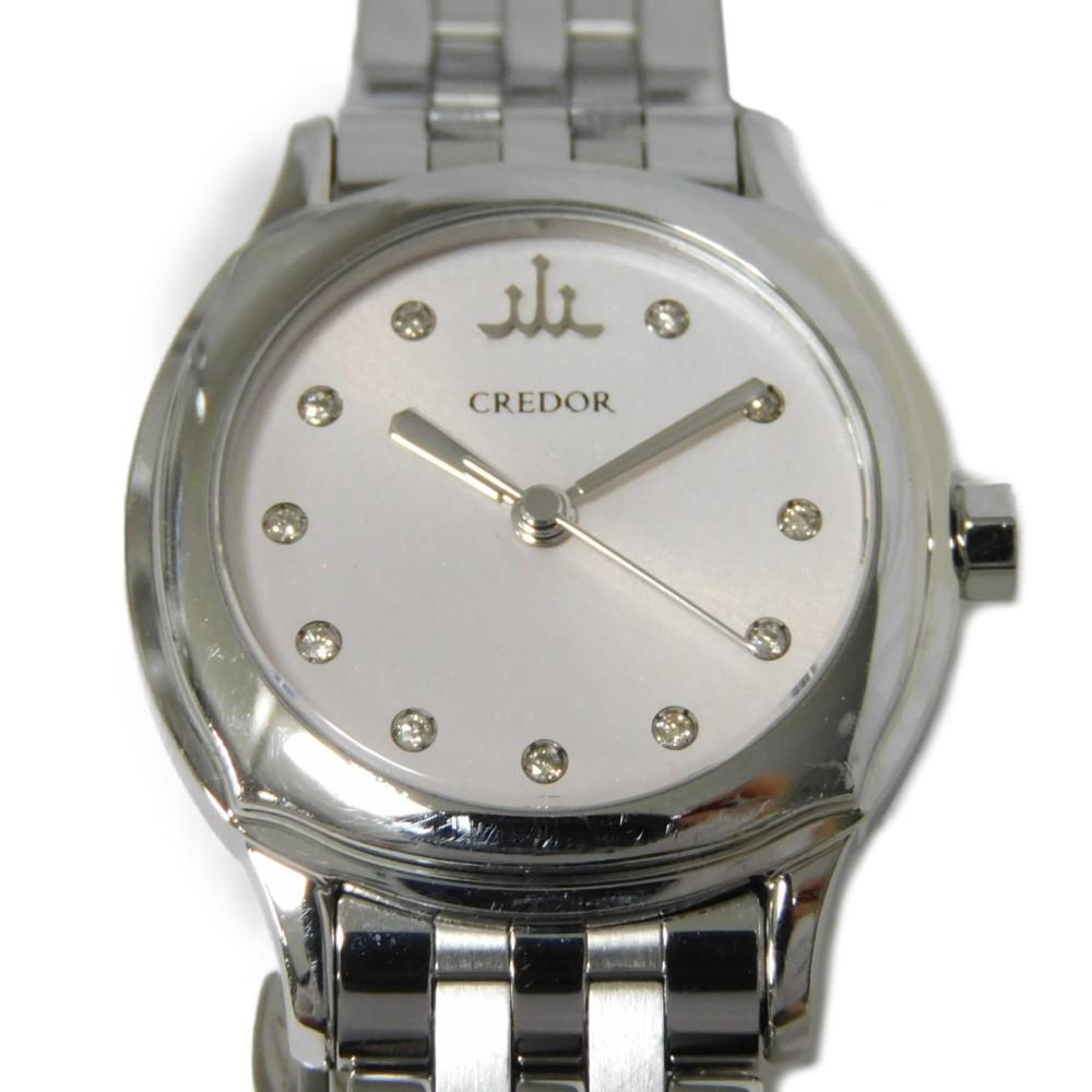 Used 10391 CREDOR Signo GSAS947 7975 Diamond Quartz Women's from Japan AUTHENTIC