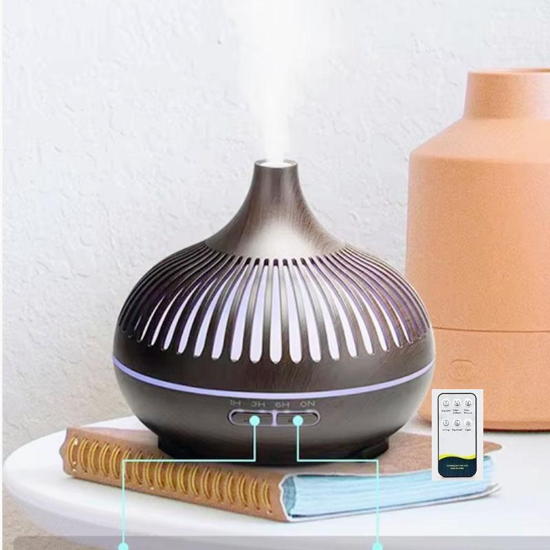 Wireless 500ML Aromatherapy Essential Oil Diffuser Woodstove Ultrasonic Air Humidifier Cool with 7 Color LED Lights