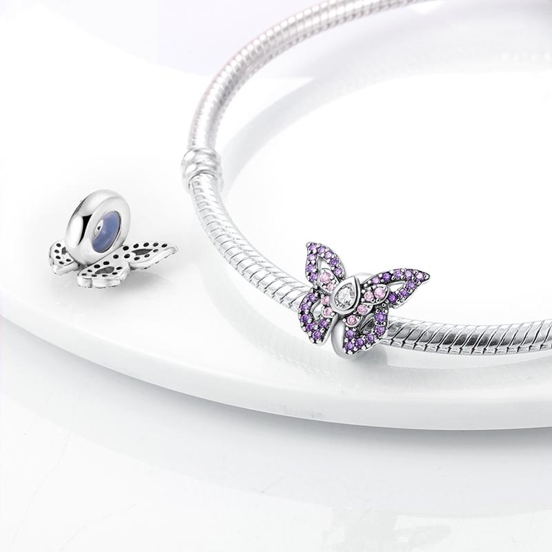 Breloque Thème Papillon Breloques Cuivre 24 Designs Pendentifs Papillon Compatible Avec Authentiques Bracelets Fins Bijoux Femme Cadeaux