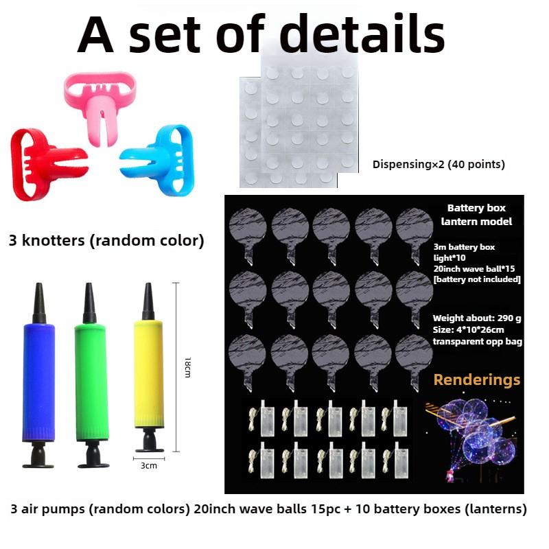 10-Pack Glowing Balloons with Helium Bobo Ball, 20-Inch LED Colorful Warm Transparent Light-up Bobo Ball Set