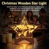 MZ1235 LED Glowing Wooden Christmas Tree Ornament