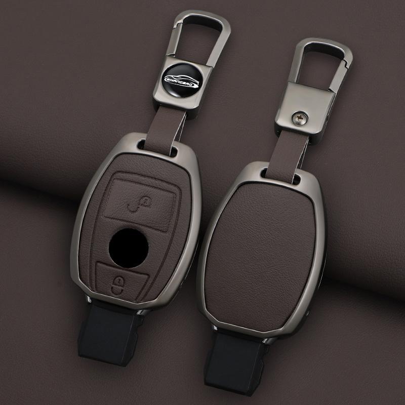 Interior Mouldings Car Zinc Alloy Leather Key Case Cover For Mercedes-Benz AMG CLS300 CLS350 S63 CLS260 W218 W219 Protection Key