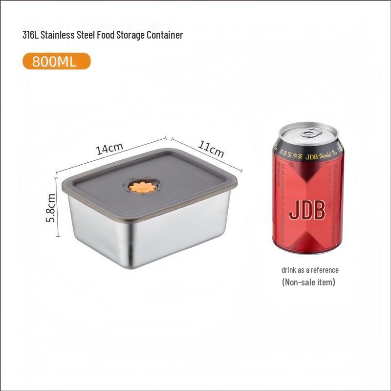 

YouChuMao 800 мл Контейнер для еды из нержавеющей стали 316L