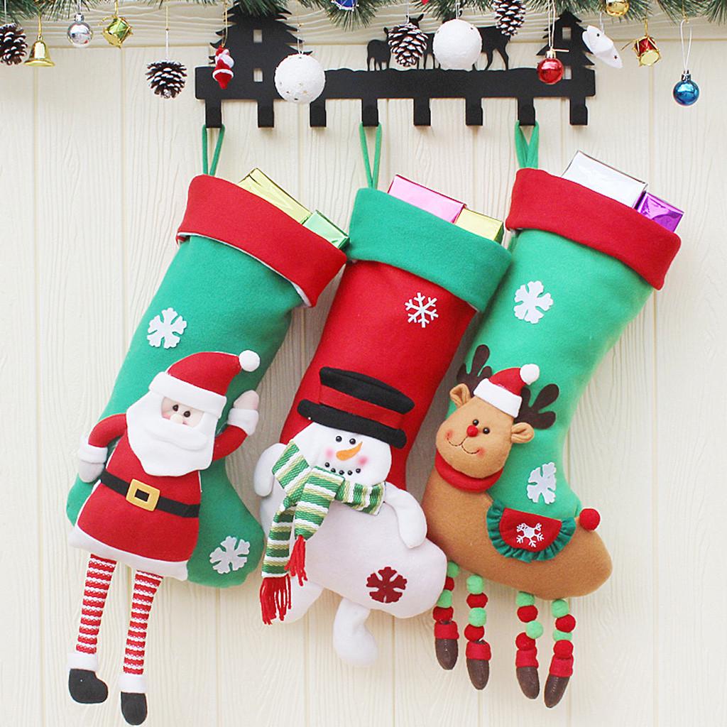 Buy Christmas Tree Decoration Socks Stockings Gift Bag Hanging Festival