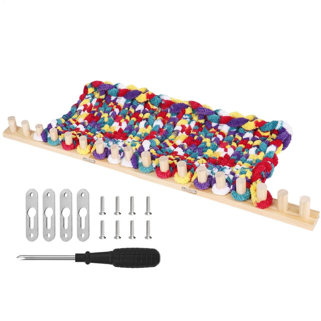 Wooden Loom Frame Chunky Blanket Loom 35 Inch Wood Chunky Yarn Loom Thick Yarn Weaving Tool for Kids Adults Beginners Couch Sofa