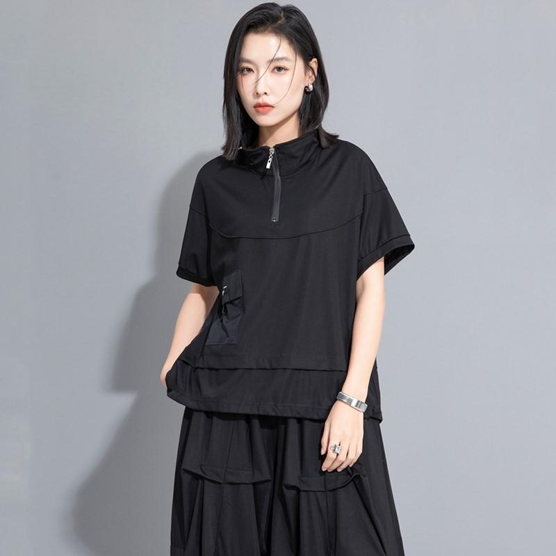 

Жіноча футболка з коротким рукавом, оверсайз, вінтажна повсякденна вільна літня футболка L чорний