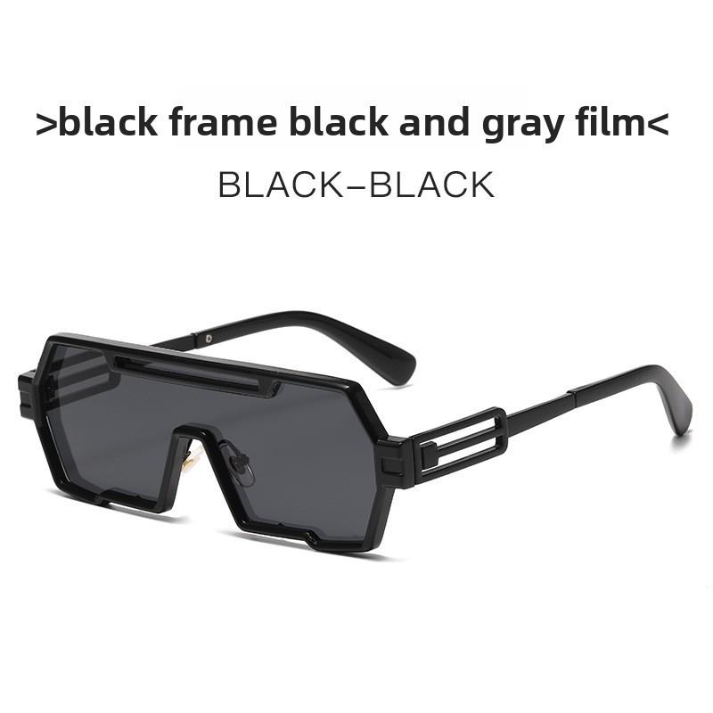 Cyberpunk Square Sunglasses With Metal Frame Uv400 For Cycling And Travel