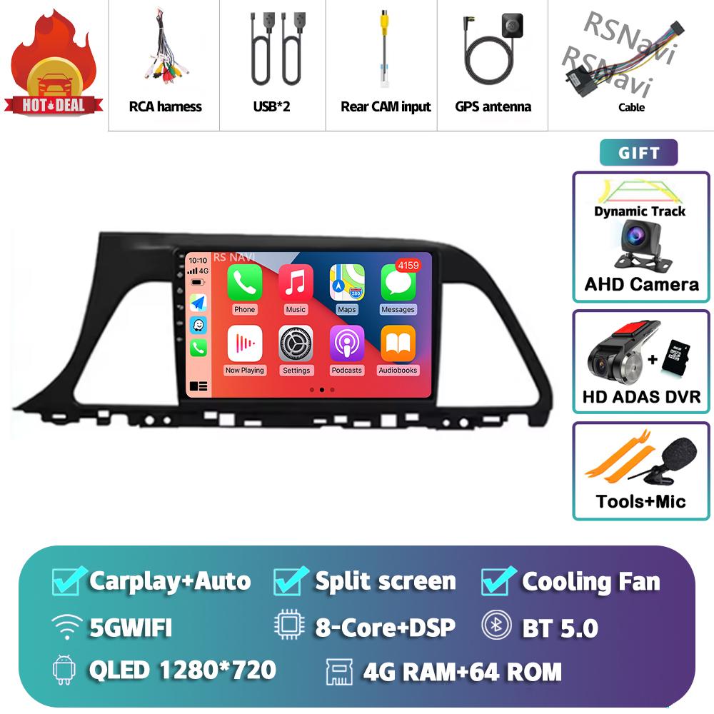 Android 14 Carplay Car Radio For Hyundai Sonata 9 2015 - 2018 Multimedia Video Player Navigation GPS Stereo 2Din Head Unit Auto