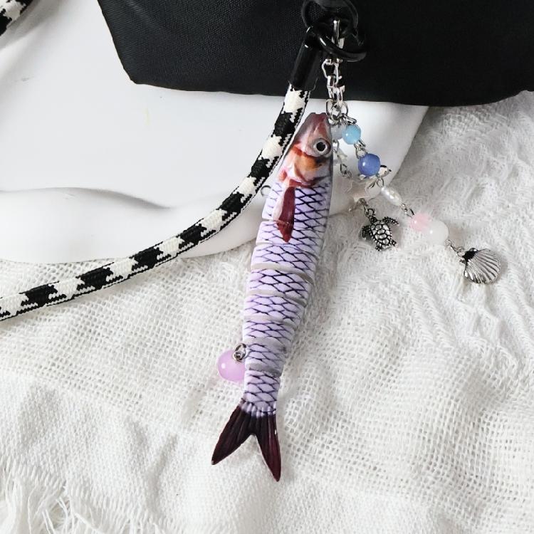 Trendy Swimbait Keychain Unisex Artificial Fish Accessory Fishing Theme Decoration Lightweight Waterproof Accessories