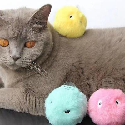 1PC Plüsch Haustiere Rufen Sie Den Ball Erklingt Selbstheilende Katze Spielzeug Ball Lustige Schrei Parodie Haustier Spielzeug