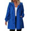 Womens Raincoats With Hood Lightweight Outdoor Hooded Windbreaker Trench Coat Jacket Plus Size