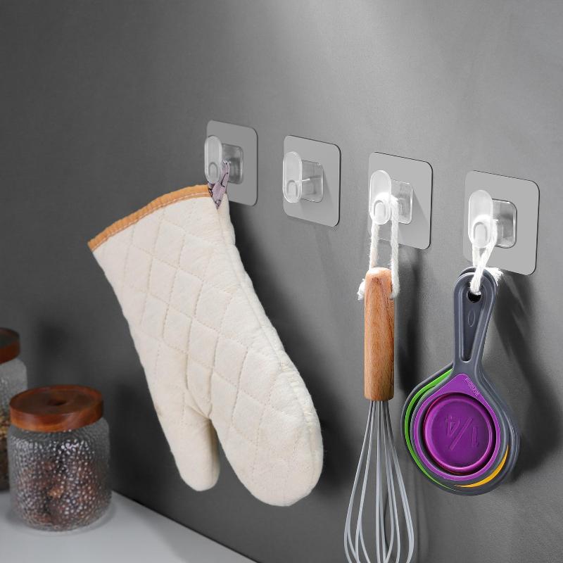 10/20Pcs Extra Large And Thick Strong Adhesive Hooks, Bathroom Towel Hooks, Door Hooks, Waterproof And Traceless Universal Hooks
