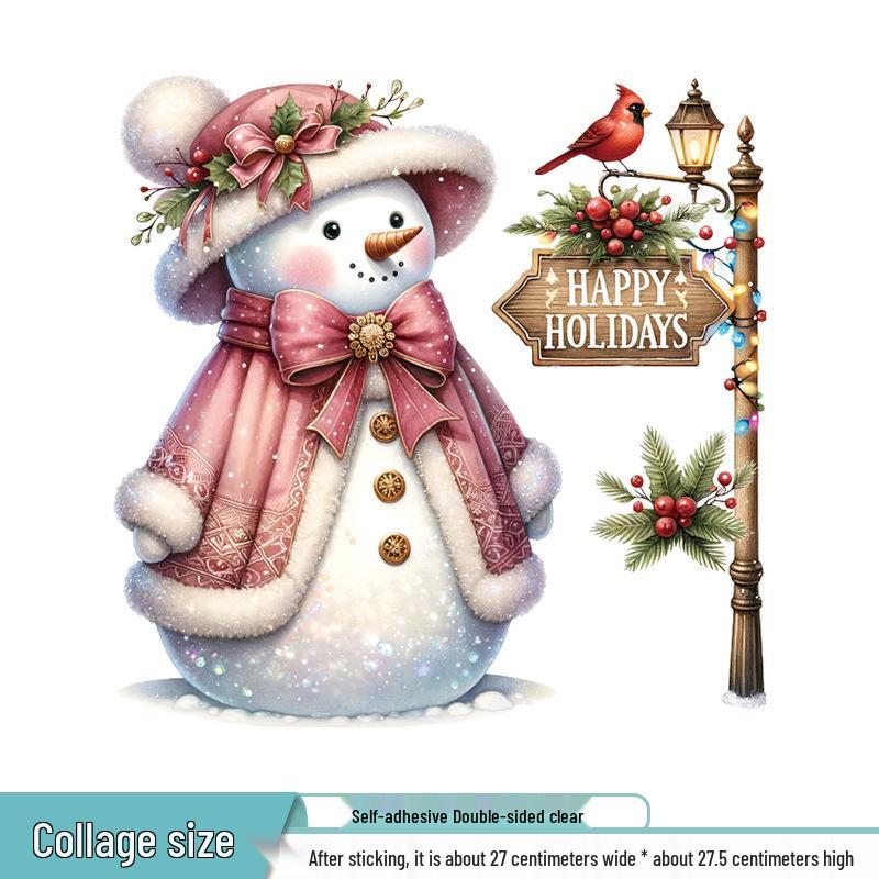 

Праздничные наклейки на окна: Рождественские украшения: Санта, Олень и Снеговик Medium